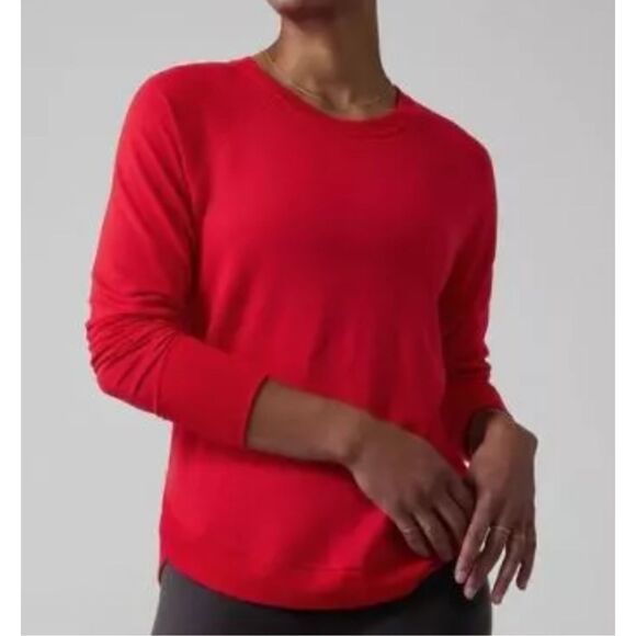 Athleta Mindset Sweatshirt soft red women's medium NEW - Picture 1 of 5